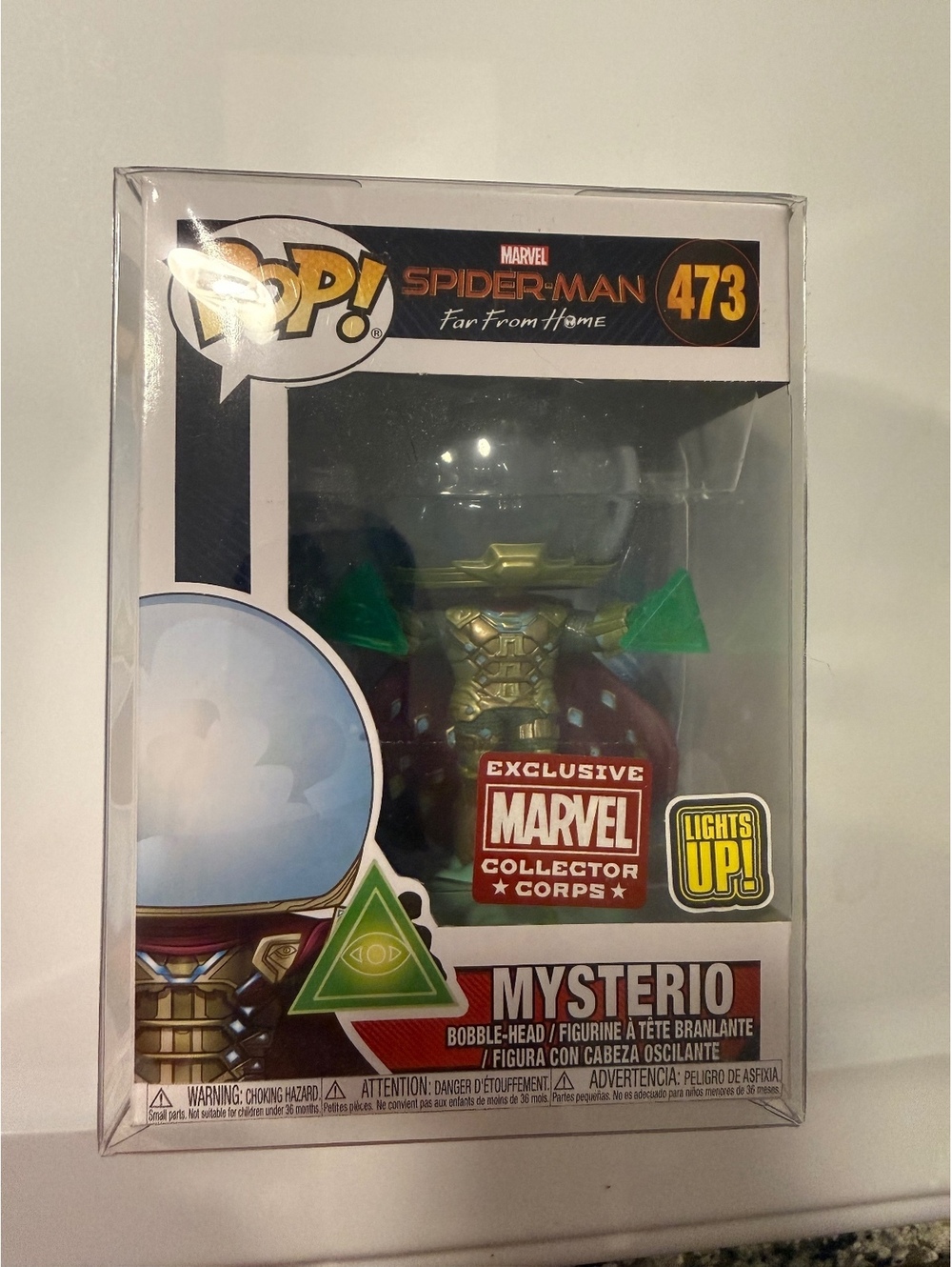 Funko Pop! Marvel Spider-Man Far From Home Mysterio #473 Lights Up Marvel Corp